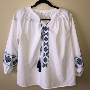 Blue embroidered tunic